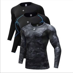3 Pack Cool Dry Long Sleeve Compression Shirts